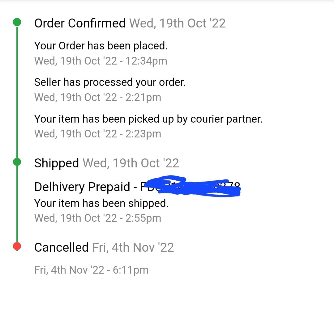 __Prakhar__'s tweet photo. After promising delivery in next 3 days,for whole day this is what i got 'cancellation of order'.Almost half a month of false promises, fraudulent and mental trauma this is what i get. This is the 'offer'. This was my last order with you @Flipkart @flipkartsupport.#nomoreorders https://t.co/x5annKY08h