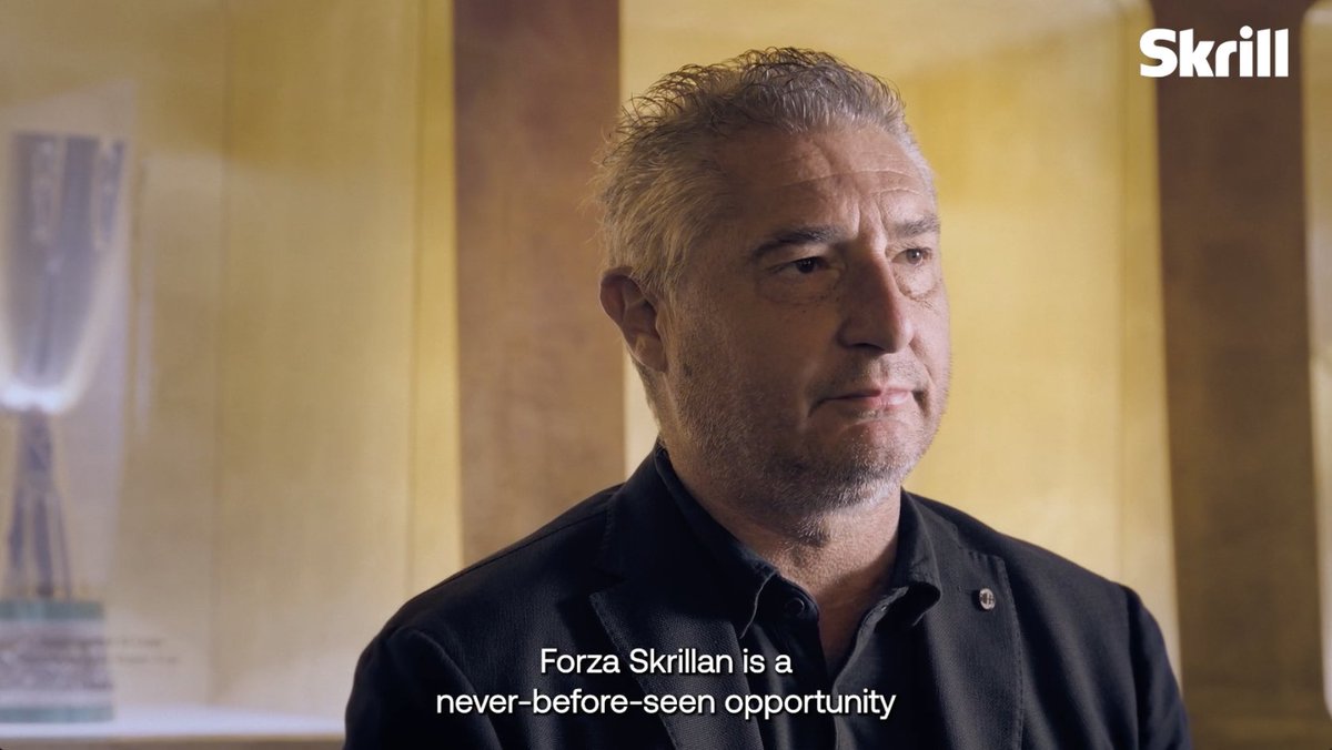 skrill's tweet photo. 🎥 EPISODE 1: TEAM MASSARO

With the tournament about to get underway, @ACMilan Legend Daniele Massaro reveals the 5 players who make up his team &amp; why they caught his attention.
We also hear what being part of #ForzaSkrillan means to the players.

Head to https://t.co/WbxtANNDz5 https://t.co/18Sbmvtlt9