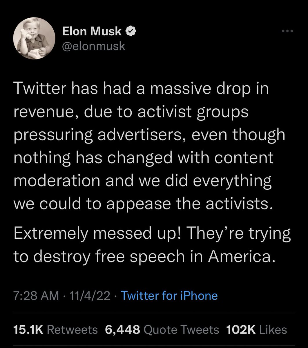 RMac18's tweet photo. Goes without sayin, but actual free speech isn’t dependent on whether Arby’s buys enough ads to promote two for one roast beef sandwiches https://t.co/gLsouzTvAe