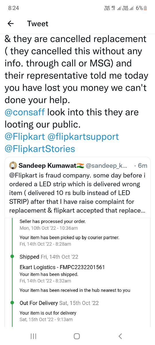 sandeep_kmwt's tweet photo. @flipkartsupport @im_rahul010 https://t.co/vDHCReU6lT