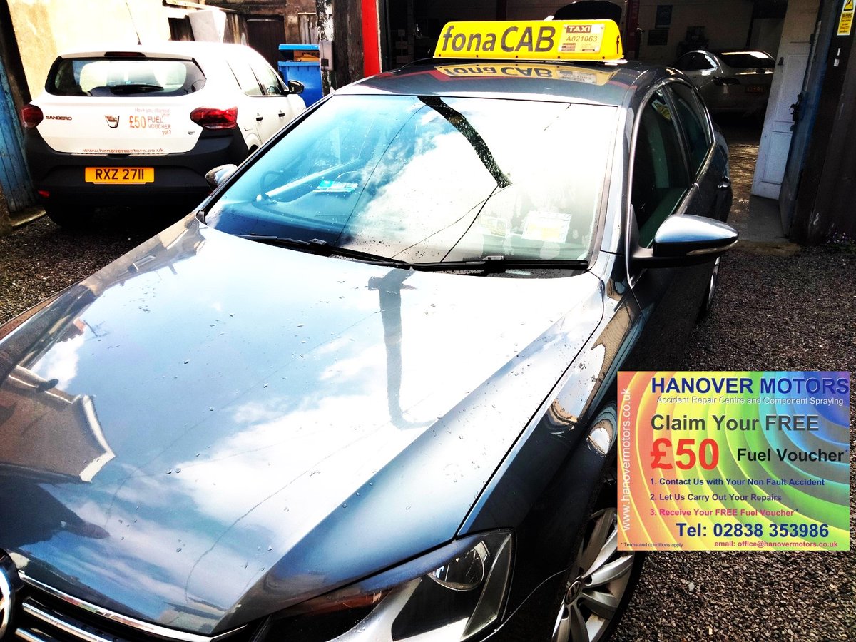 Another Taxi repaired and back on the road with their FREE £50 worth of Fuel Vouchers.  Only at  Hanover Motors
#hanovermotors
#spraywrapmycar
#fonaCAB