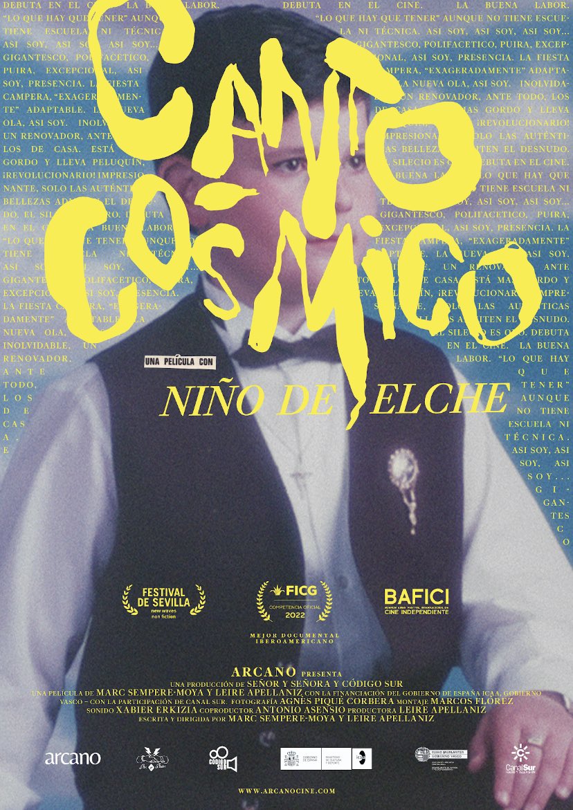 ArcanoCine's tweet photo. ‘Canto Cósmico. Niño de Elche’ | 18 de noviembre en cines mexicanos selectos https://t.co/v1w3F6NIzn