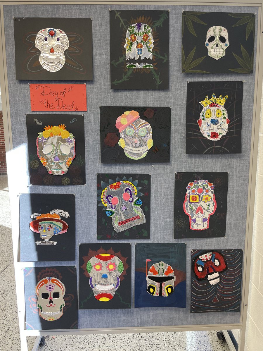 7th grade Day of the Dead masks made from embossed metal <a href="/AACountySchools/">AACPS</a> <a href="/SevernaParkMS/">Severna Park Middle</a>