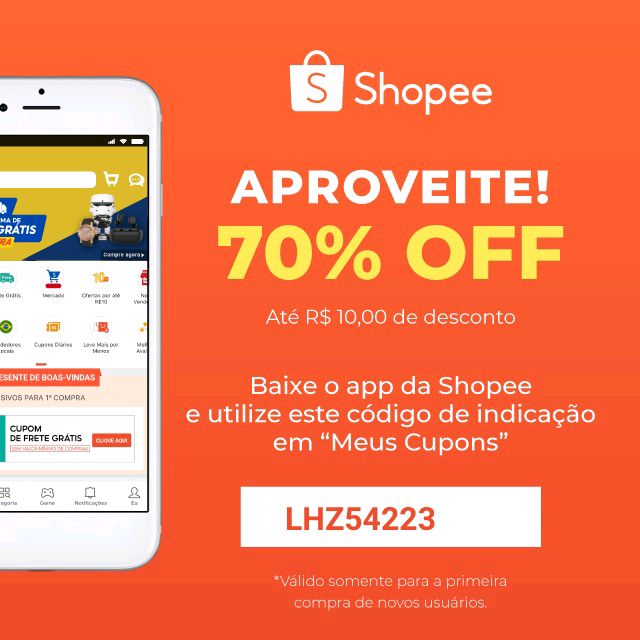 Use meu código de indicação LHZ54223 para ganhar 70% OFF em sua primeira compra! Baixe a Shopee agora e aproveite as melhores ofertas com os melhores preços! shp.ee/bnr4b4f?smtt=0…
