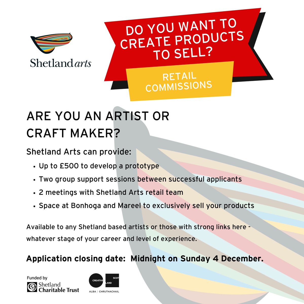 Shetland Arts (@shetlandarts) on Twitter photo 📣 We have two new and exciting commission opportunities available! 
If you are an artist or craft maker, or a performer looking to stage new work - we want to hear from you!💬
You can find more information on our website: shetlandarts.org/getinvolved/op… 📣 We have two new and exciting commission opportunities available! 
If you are an artist or craft maker, or a performer looking to stage new work - we want to hear from you!💬
You can find more information on our website: shetlandarts.org/getinvolved/op…