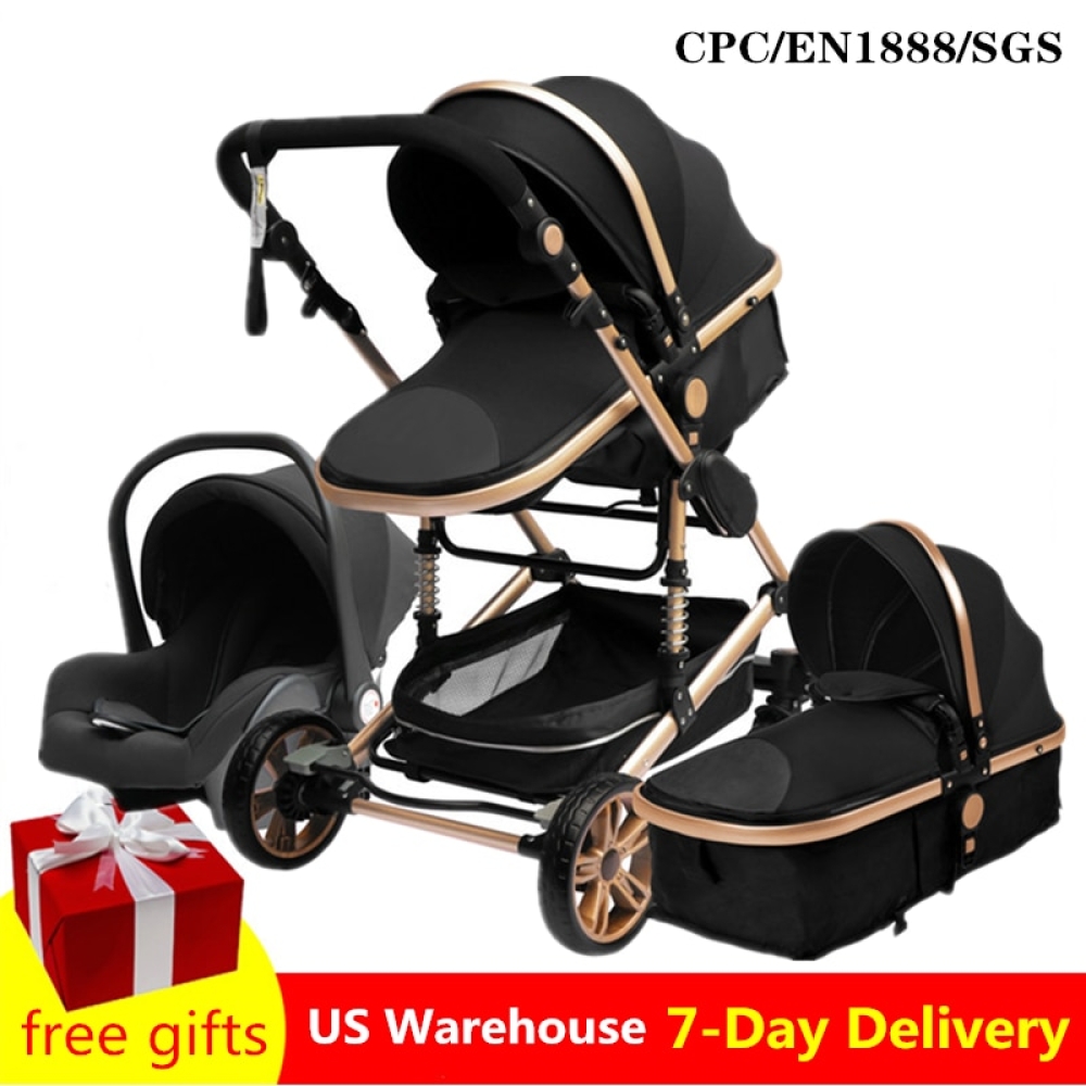 #hashtag1 Luxurious Baby Stroller 3 in 1 Portable Travel Baby Carriage Folding Prams Aluminum Frame High Landscape Car for Newborn Baby azebraland.com/luxurious-baby…