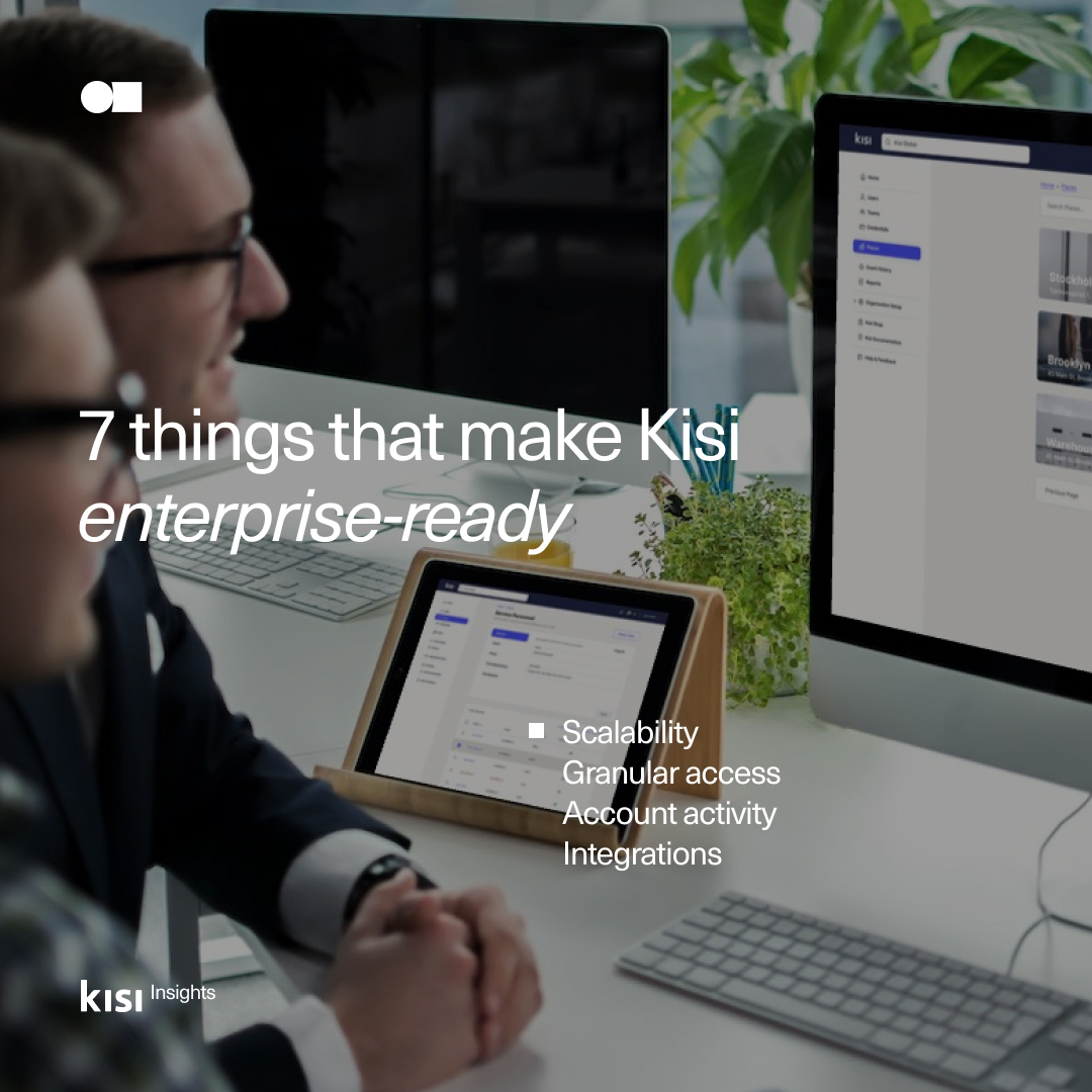 What makes Kisi an enterprise-grade access control system? Secure authentication, end-to-end security, scalability, role-based access control, easy integration, and high-quality technical support.

Read more - hubs.la/Q01rvFKh0

-

#accesscontrol #physicalsecurity
