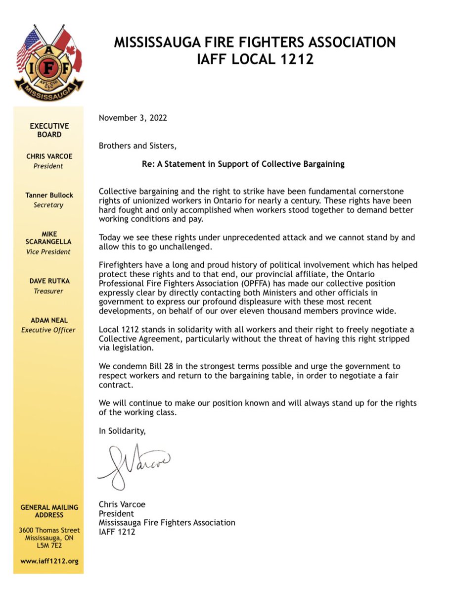 “Local 1212 stands in solidarity with all workers and their right to freely negotiate a Collective Agreement, particularly without the threat of having this right stripped via legislation.”

Statement from Local 1212  President <a href="/chrisvarcoe1/">Chris Varcoe</a>