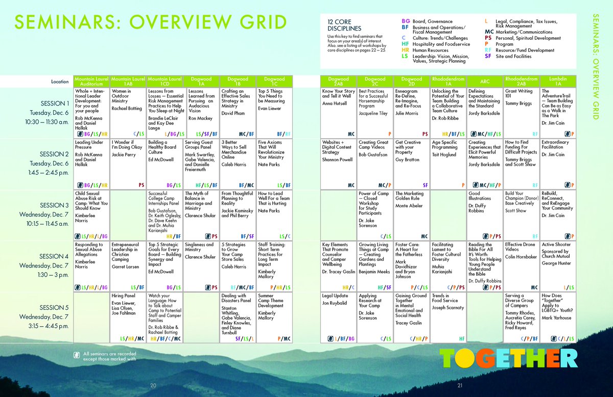 TOGETHER conference attendees, the conference seminar grid has been posted! 

 together.ccca.org/seminars/