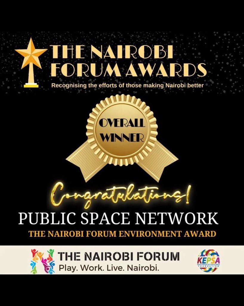 PSN_Nairobi's tweet photo. We're honored to have received the Nairobi Forum Environment Award from @thenairobiforum as well as recognition as environmental champions.
🥳🎉🎊
Transforming minds, transforming spaces.
#PSN #openspaces #publicspaces #publicspacesforall #placemaking #greenspacesforall https://t.co/bHuT5QZNg8