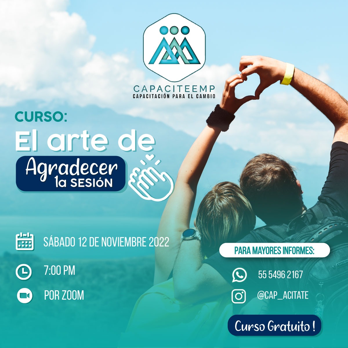 capaciteemp's tweet photo. 💙 Hola... 👋🏼 Te invito a participar en el curso "El arte de Agradecer" 💙

🔥 Curso Gratuito!!! 🔥

Inscripciones en el siguiente link 😉

👇🏼👇🏼👇🏼

https://t.co/xeWp173OvM

#MotivandoAMéxico 🇲🇽
#CapacitaciónParaElCambio 🌐 https://t.co/CfqabA9jRV
