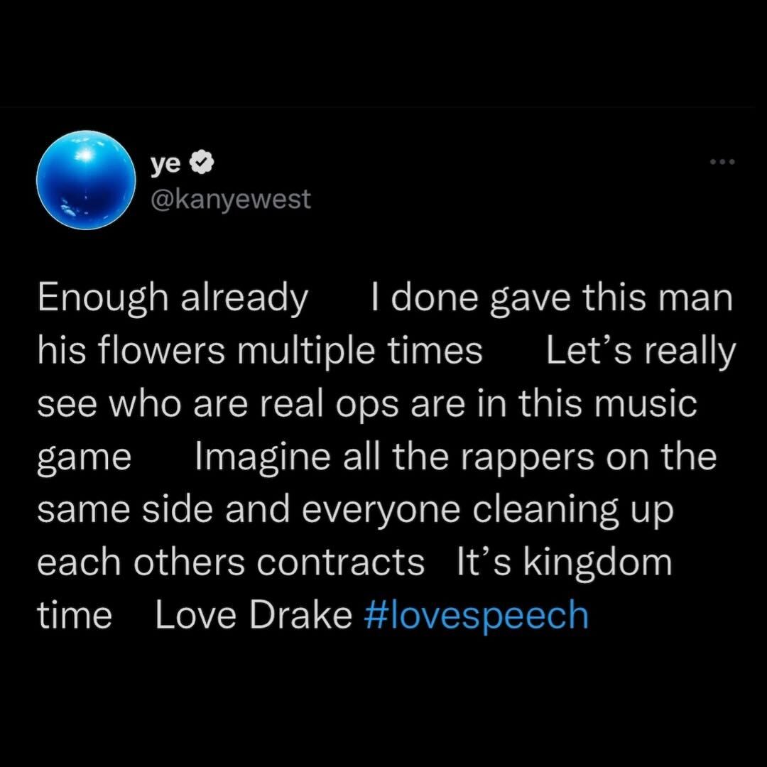 kanye west has already responded to drake’s lyric on “circo loco” about him ending the beef for j prince 👀 😳