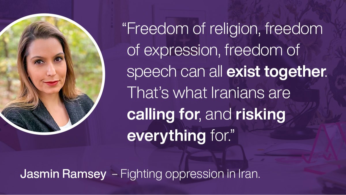 Deputy director of the Center for Human Rights in Iran <a href="/JasminRamsey/">Jasmin Ramsey</a> joins <a href="/TamaraTaggart/">Tamara Taggart</a> on #TELUSTalks to discuss the political unrest &amp; women’s rights movement in Iran. Learn more about Jasmin's dedication to advocacy at telus.com/podcast #TeamTELUS