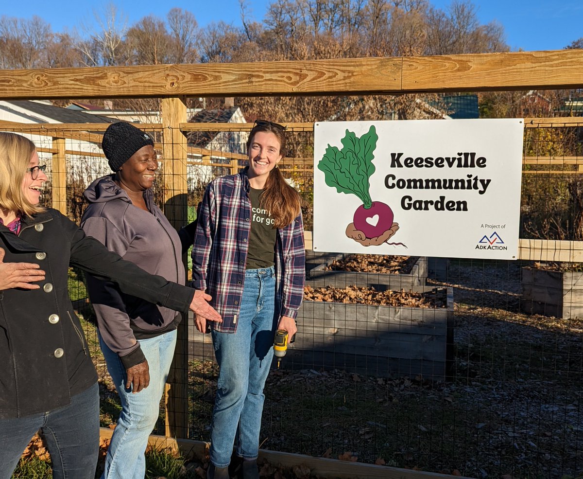 AdkAction's tweet photo. Thanks to @ThinkLoremans for making the new sign for the Keeseville Community Garden! https://t.co/G2OMU90yu0