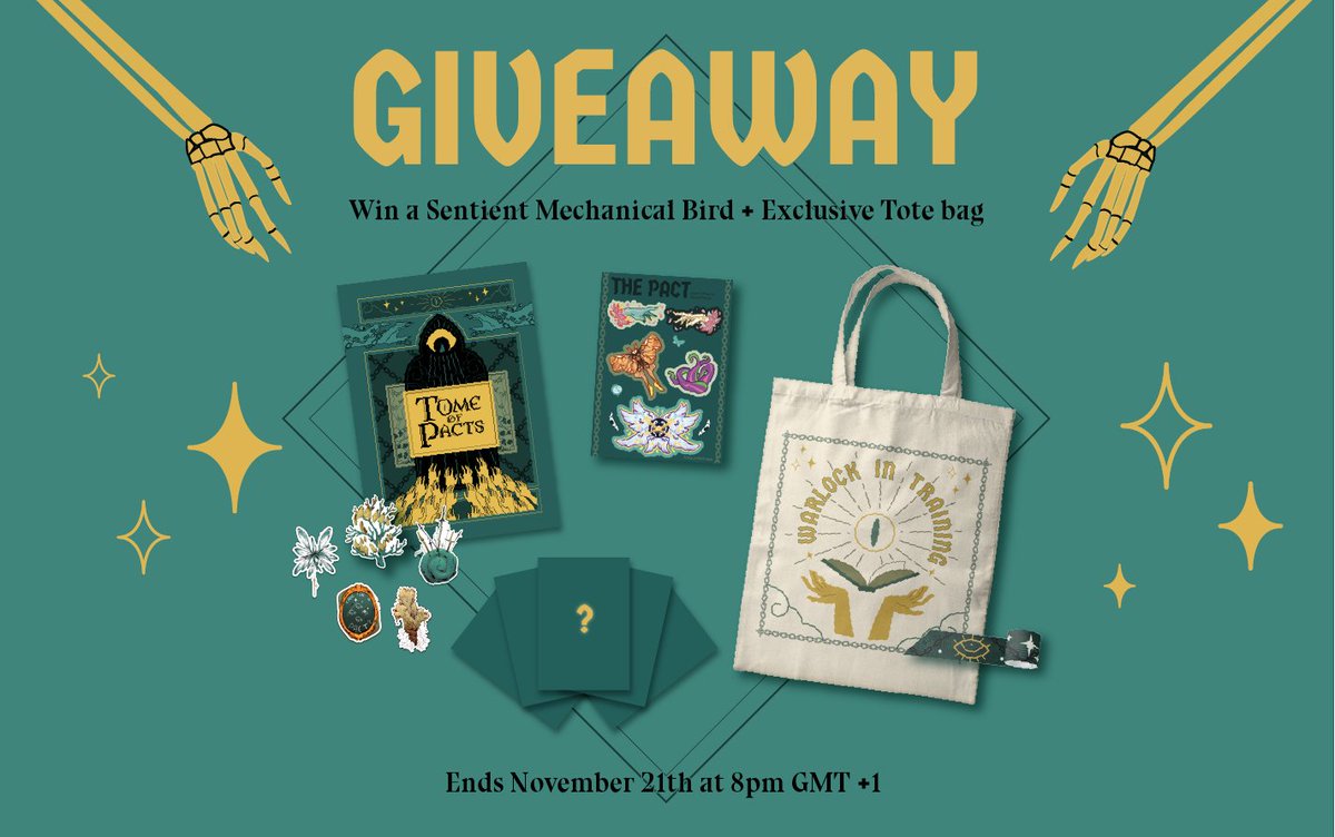 GIVEAWAY! We are gifting our first early bird bundle + an exclusive tote bag to ONE person!

HOW TO ENTER
◽️ FOLLOW us
◽️ RT+FAV this tweet

💚 EXTRA ENTRY: Comment mentioning a friend!

Ends on the 21st of November at 8pm GMT+1 (same time as the Kickstarter!)

More info below 👁️