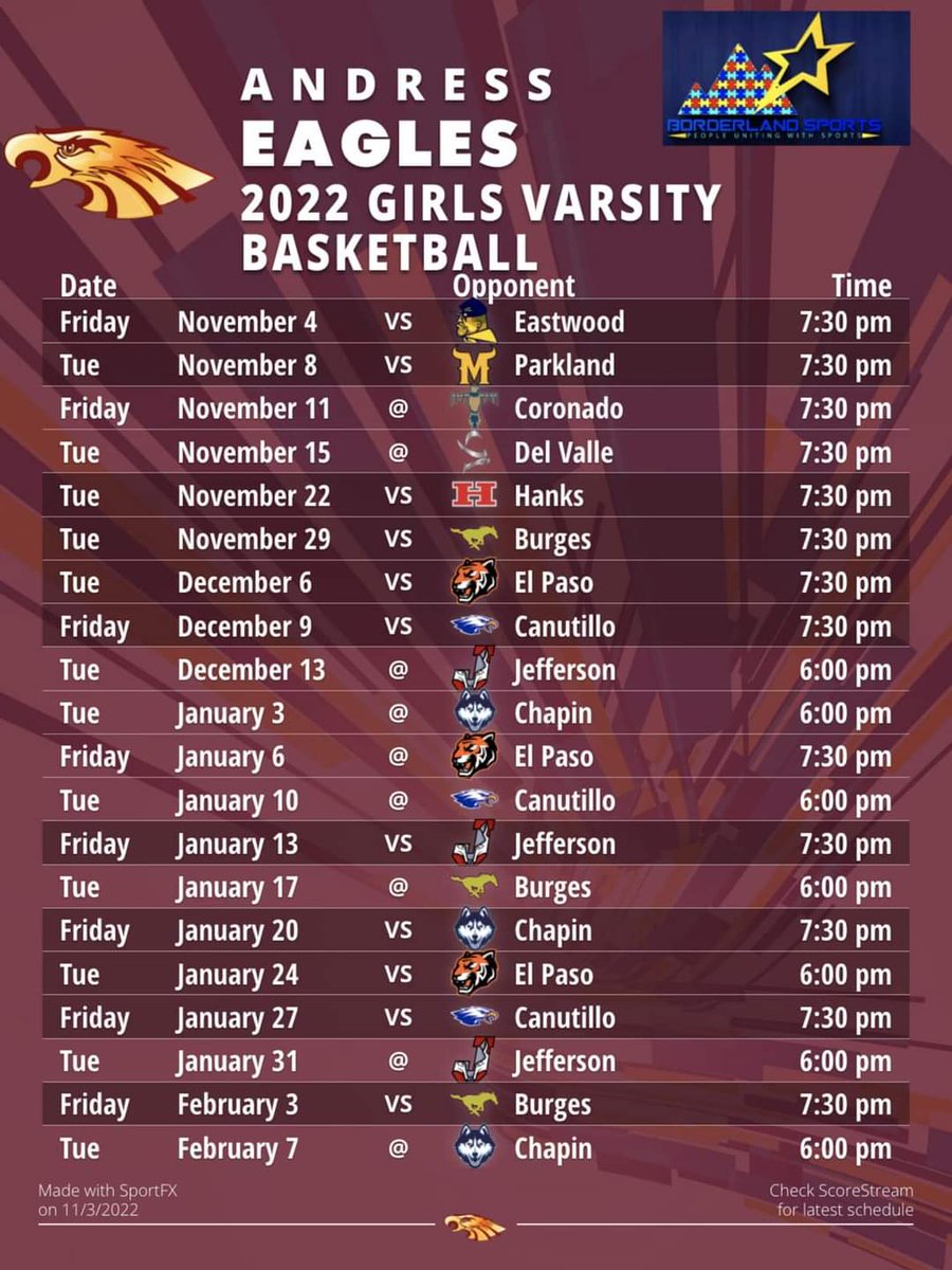 🚨🏀 season is here!!🚨 Come out and support our Lady🦅🏀 teams Friday 11/4 as they take on Eastwood Troopers.

📍JV: James Forbes Legacy Gym 
🕡 6:00pm
📍9th: Aux gym
🕡7:30pm
📍VARSITY: JAMES FORBES LEGACY GYM 🕡 7:30