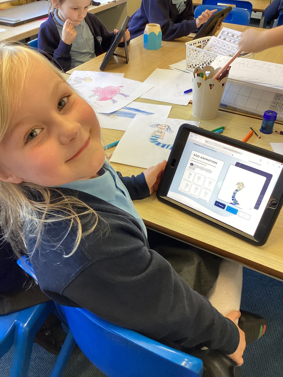 Year2_WIA's tweet photo. One of our golden time activities today was using ipads to animate our own drawings ! We had so much fun. We used https://t.co/Ly5APzghEQ to bring our drawings to life ! @CeInfant @Office_WIA @StBartsTrust https://t.co/9no9PN6hKU