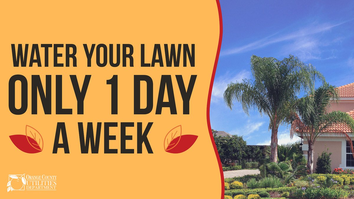 OrangeCoFL's tweet photo. ⏰ With the time change this weekend, remember to water your lawn only one day a week through March 11, 2023. #DaylightSavingTimeEnds #OnceAWeekIrrigation #OneDayAWeek https://t.co/O2KLQDXyxs