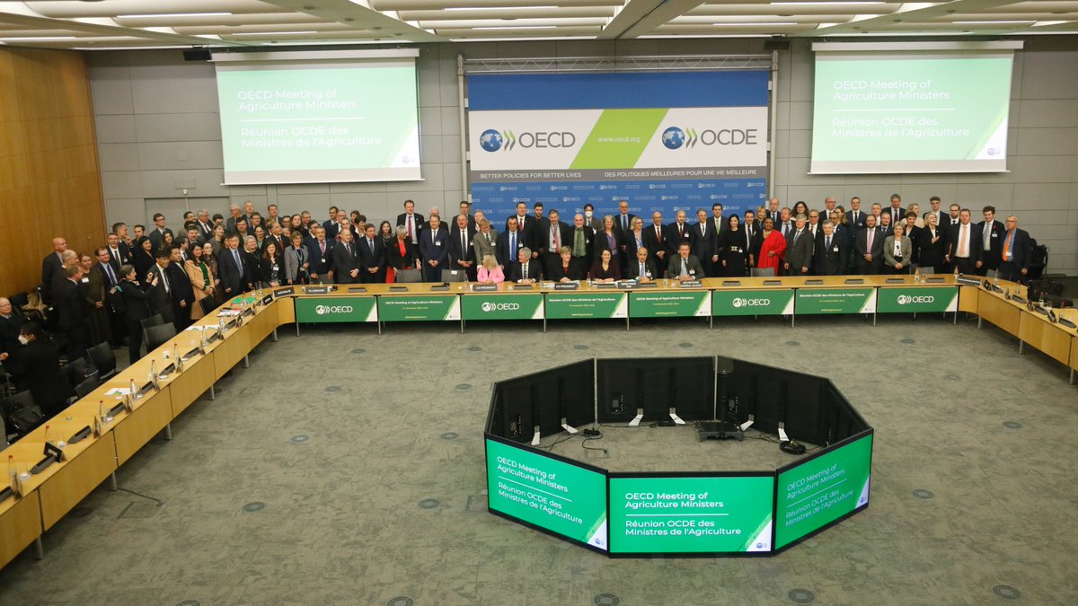 The 2022 OECD Meeting of Agriculture Ministers has come to an end.

We'd like to thank the Ministers &amp; their teams, from the OECD &amp; beyond, who have joined us in Paris this week to agree on transformative solutions to shared challenges. 🌍
#OECDagriculture