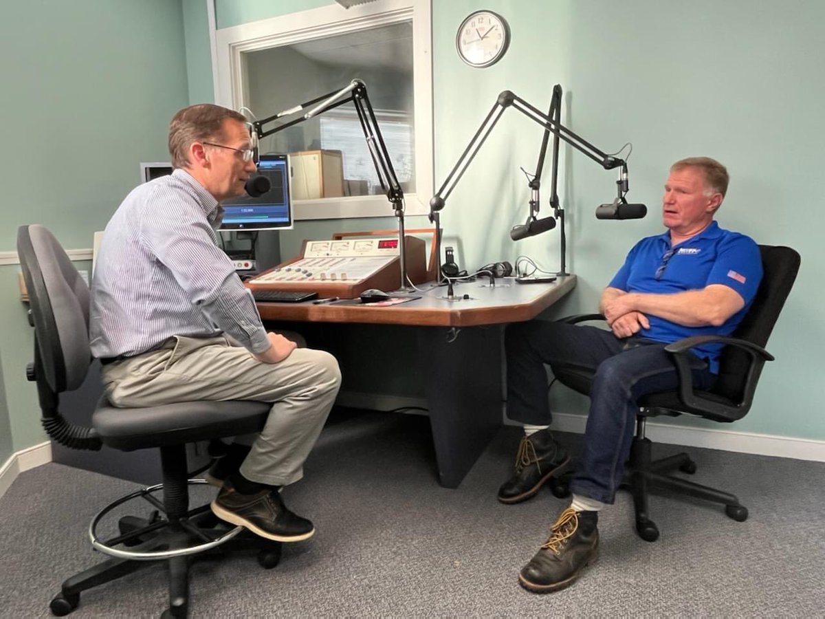 EdForMaine's tweet photo. I started yesterday in-studio at WBCI 105.9 FM with Lael Fenton recording an interview for "Decisions: The Crossroads of Maine". That segment will be broadcast at 9 am Saturday and again at noon Sunday. https://t.co/Wh4YOv2H97