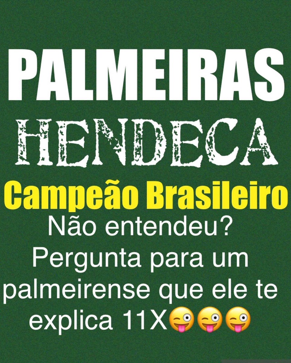 Parabéns PALMEIRAS HENDECACAMPEÃO BRASILEIRO, so Google pra saber o q vem depois de “Deca”😂! Orgulho do #MAIORCAMPEÄODOBRASIL dos jogadores q honraram nossa camisa em campo! Mas  MUITÍSSIMO OBRIGADO Abel Ferreira, por fazer um time desacreditado ser tão vitorioso e respeitado🤙