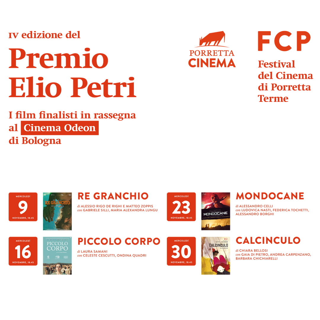 🎞️ Ogni mercoledì di novembre alle 18:45 potrete vedere gratuitamente in anteprima al Cinema Odeon di #Bologna i 5 film finalisti del Premio Nazionale Elio Petri! 

Abbiamo iniziato con Anima bella di Dario Albertini, scoprite i prossimi appuntamenti su porrettacinema.com 💗