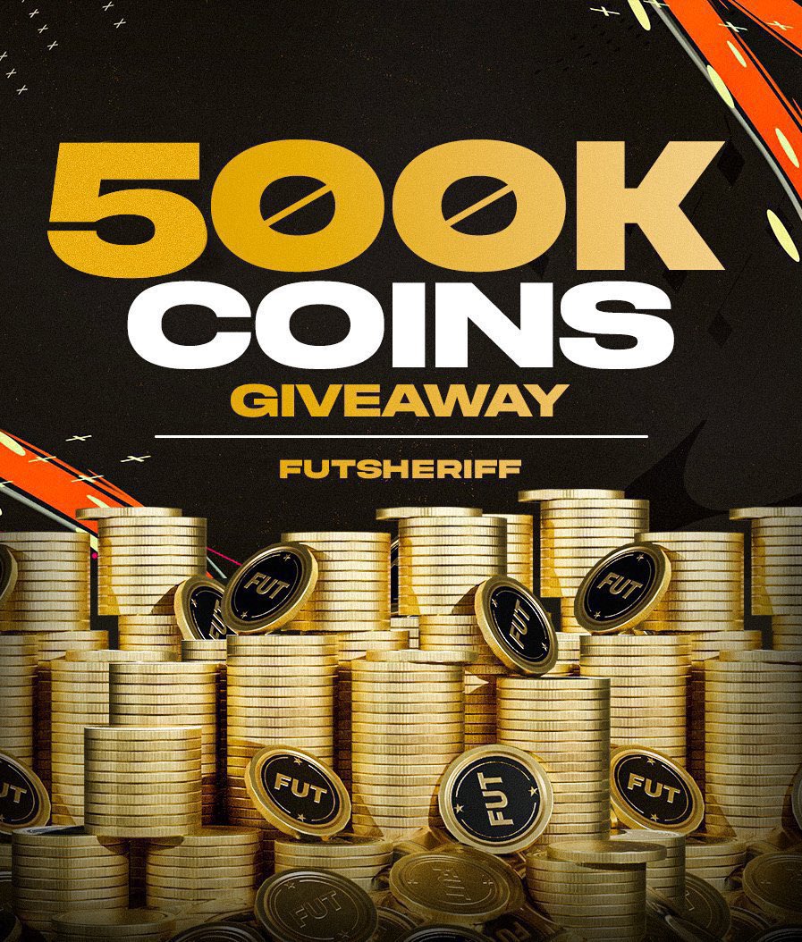 🚨500k FIFA COINS GIVEAWAY 👀🔥 To enter: - Retweet 🔄 - Follow @fsheriff_backup + @FUTCoinShop Simple as that. ✅ Good Luck!🤞