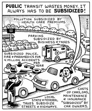 "Nobody can opt out of paying for parking. People who walk, bike, or take transit bankroll those who drive. In so doing, they are making driving cheaper &amp; thus more prevalent, which in turn undermines the quality of walking, biking, &amp; transit."