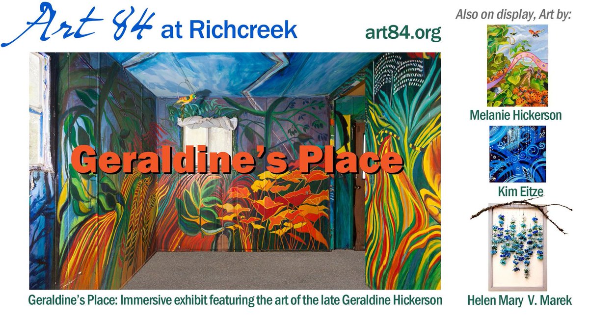 Art84Gallery's tweet photo. Exhibit Art 84 at 2713Richcreek during WEST #AustinStudioTour (Stops #36-37) Sat & Sun, Nov 5-6 & 12=13, noon - 6pm. "Geraldine's Place" special immersion room https://t.co/eSSyAtCFLa #atx #atxart #bigmedium #atxlifestyle #downtownaustin #austintexasthings #atxtech https://t.co/CtwvZjjaS0