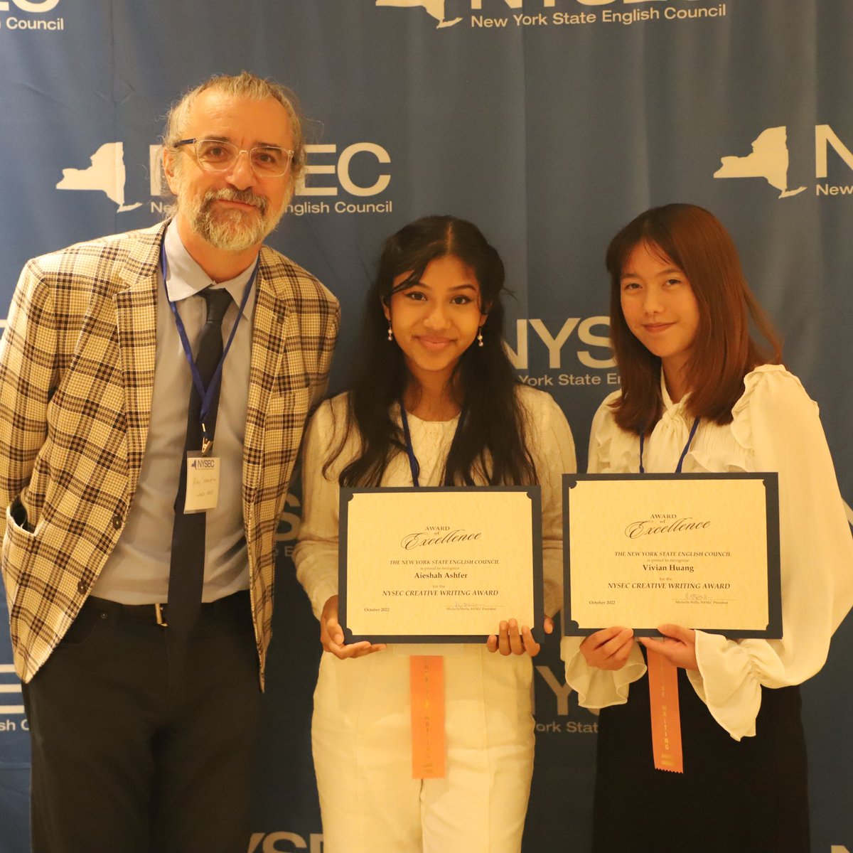 Congratulations to our 2022 Creative Writing Contest winners. These talented young ladies shared their writing at our awards luncheon. #NYSEC22 @nysec_tweets @ncte @HerricksSchools @HerricksHS1