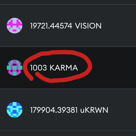 milesmuso's tweet photo. Nice surprise!

Seems I have just over 1,000 $KARMA in my wallet (for staking my #SkullyBois and #PhantomWave Banners at https://t.co/SAkv2iHyR1).

So what's my next move? Yep, I'm gonna mint another #KarmaKult at a cost of 1,000 $KARMA  - so practically free!

@KarmaKlub420 https://t.co/jNsMOb9hdg