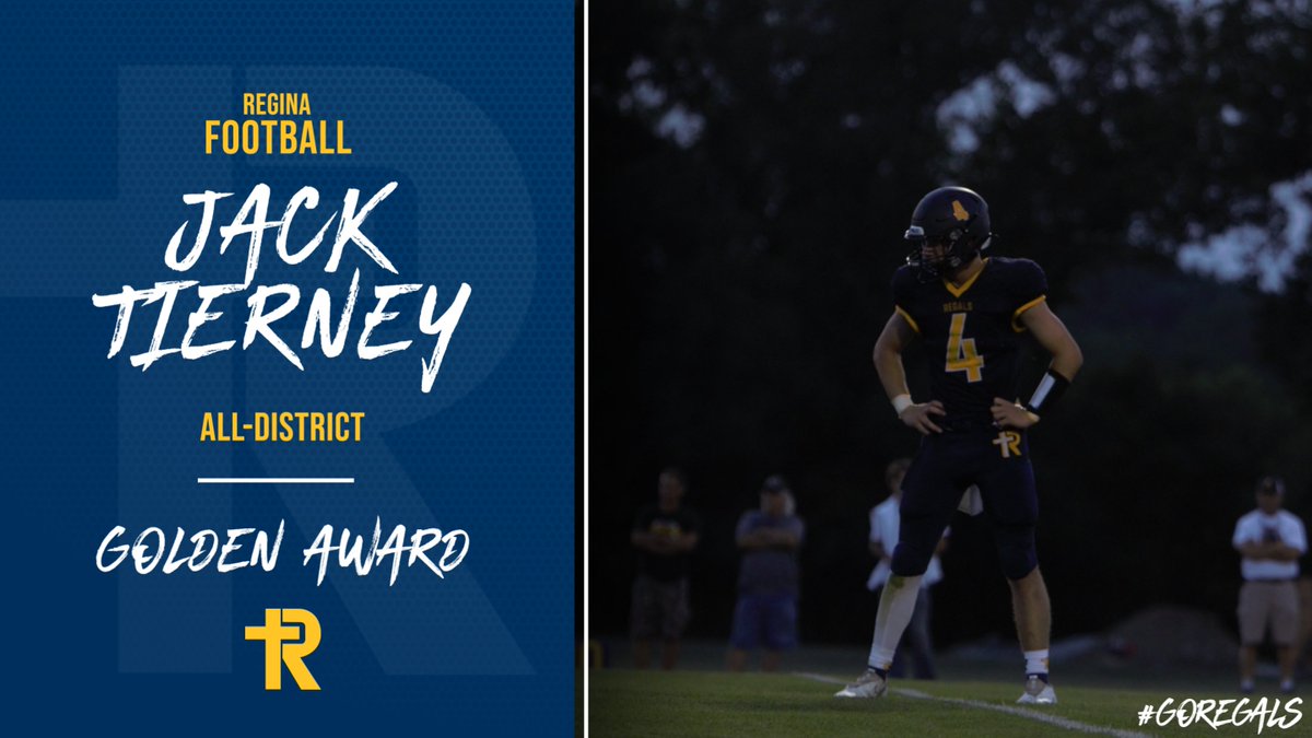 ReginaRegalsAD's tweet photo. Congratulations to our district golden award winner, Jack Tierney! 👑🏈 https://t.co/AD0HIoQYPC