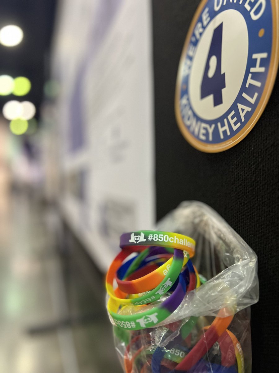 NU_Nephrology's tweet photo. If you haven’t already, swing by  #INFO12 on your way to the exhibition  hall to grab an #850challenge band and help raise awareness to the 850million living with #kidney disease 🌎-wide. 

#united4kidneyhealth #sockittokidneydisease #kidneywk https://t.co/ObxZcYNuWo