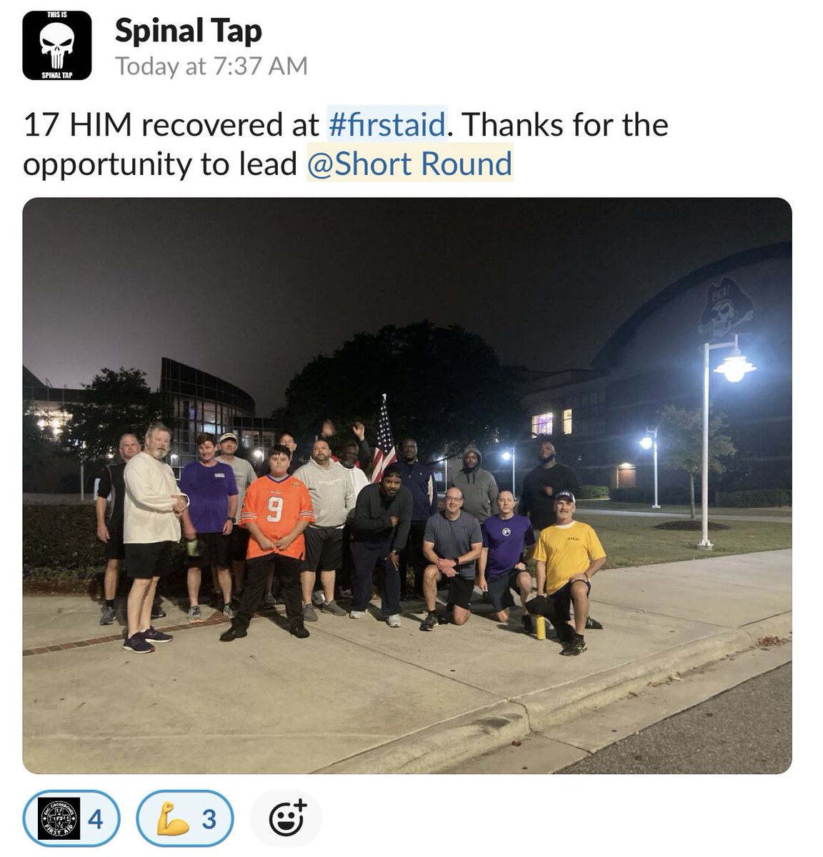 17 were “flutter free” at First Aid.  Thanks for leading Spinal Tap! ⁦<a href="/F3ENC/">F3ENC Crossbones</a>⁩