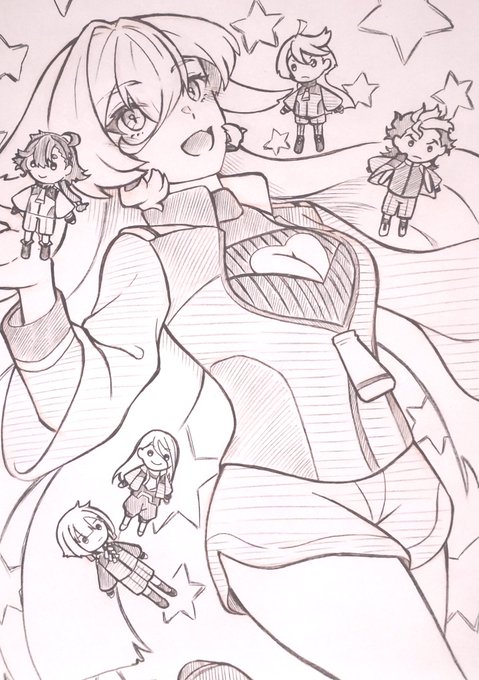 おニュイの水星の魔女同時視聴配信が楽しみすぎて気づいたら描いてた 