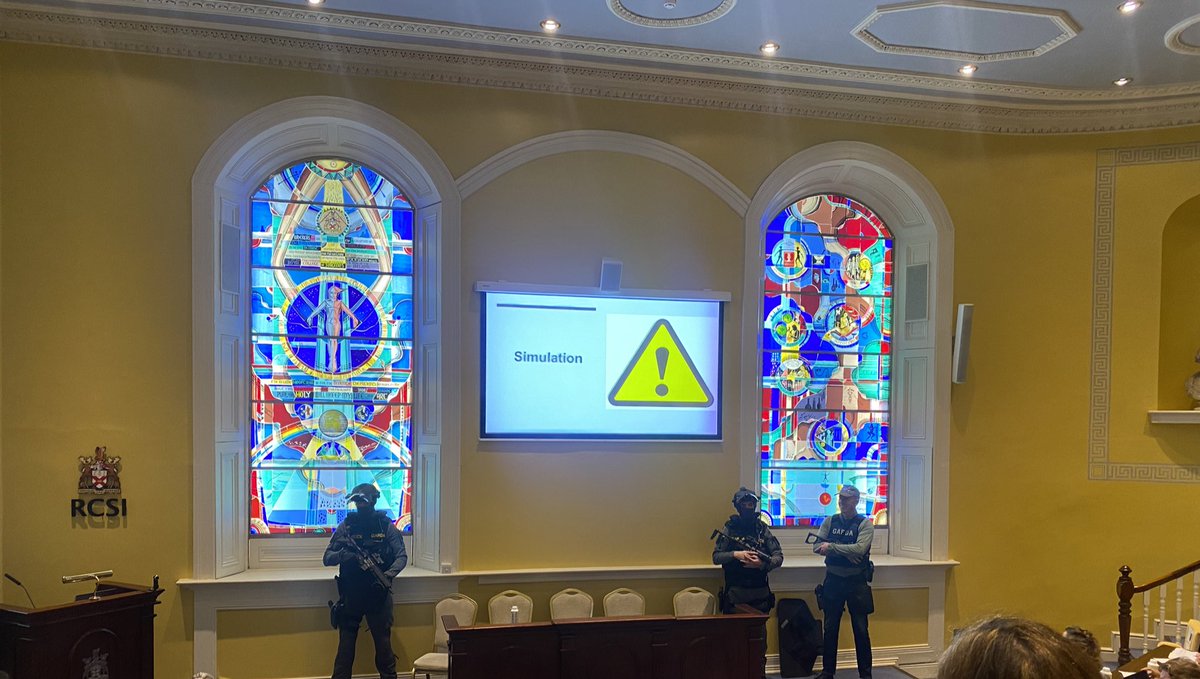 Natalie_McEvoy's tweet photo. That’s certainly one way to get the audience’s attention!! An excellent overview of simulation for mass casualty incidents  @RCSI_SIM @DubFireBrigade #rcsisimposium https://t.co/q5NsyMNAQE