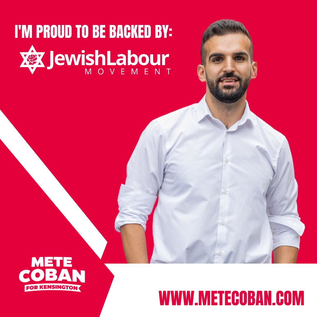 I’m proud to be an ally member of @JewishLabour and honoured to have their support to be Kensington’s next Labour MP. We must never again let down our Jewish members, friends and communities. We have made progress, and there is more to do. metecoban.com