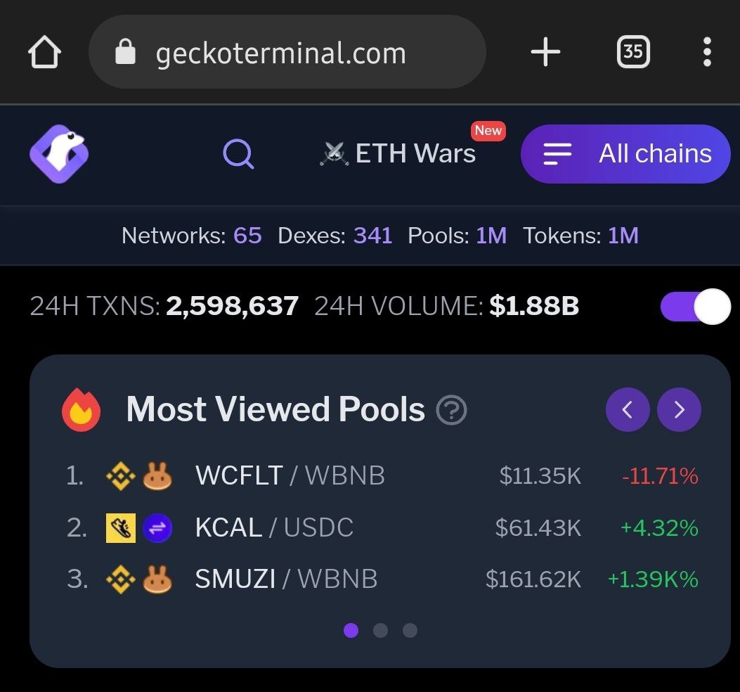<a href="/GeckoTerminal/">GeckoTerminal</a> This is our now official chart callout for Coinflect at t.me/Coinflect

#coinflect #addismya