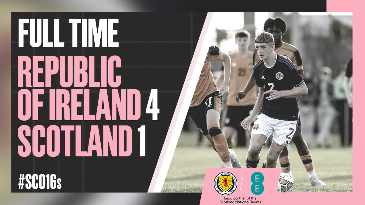 #SCO16s | FULL TIME: Republic of Ireland 4-1 Scotland. Two second-half Republic of Ireland goals sealed their win. This result brings an end to our 2022 Victory Shield, which also saw wins over both Northern Ireland and Wales. #YoungTeam