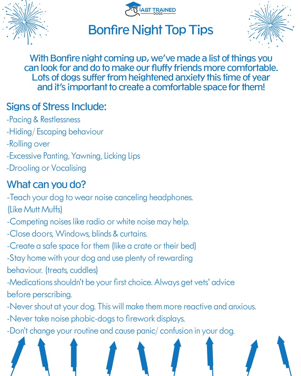 at_traineddogs's tweet photo. With Bonfire night coming up, here are some of our top tips for keeping our fluffy friends calm and safe! 🎆
#Dogs #Traineddogs #fluffyfriends #attraineddogs #welltrained #lancashire #uk #perfectpet #pet #cute #dogoftheday #Heronswoodcanineretreat #heronswood https://t.co/KD80cBadmJ