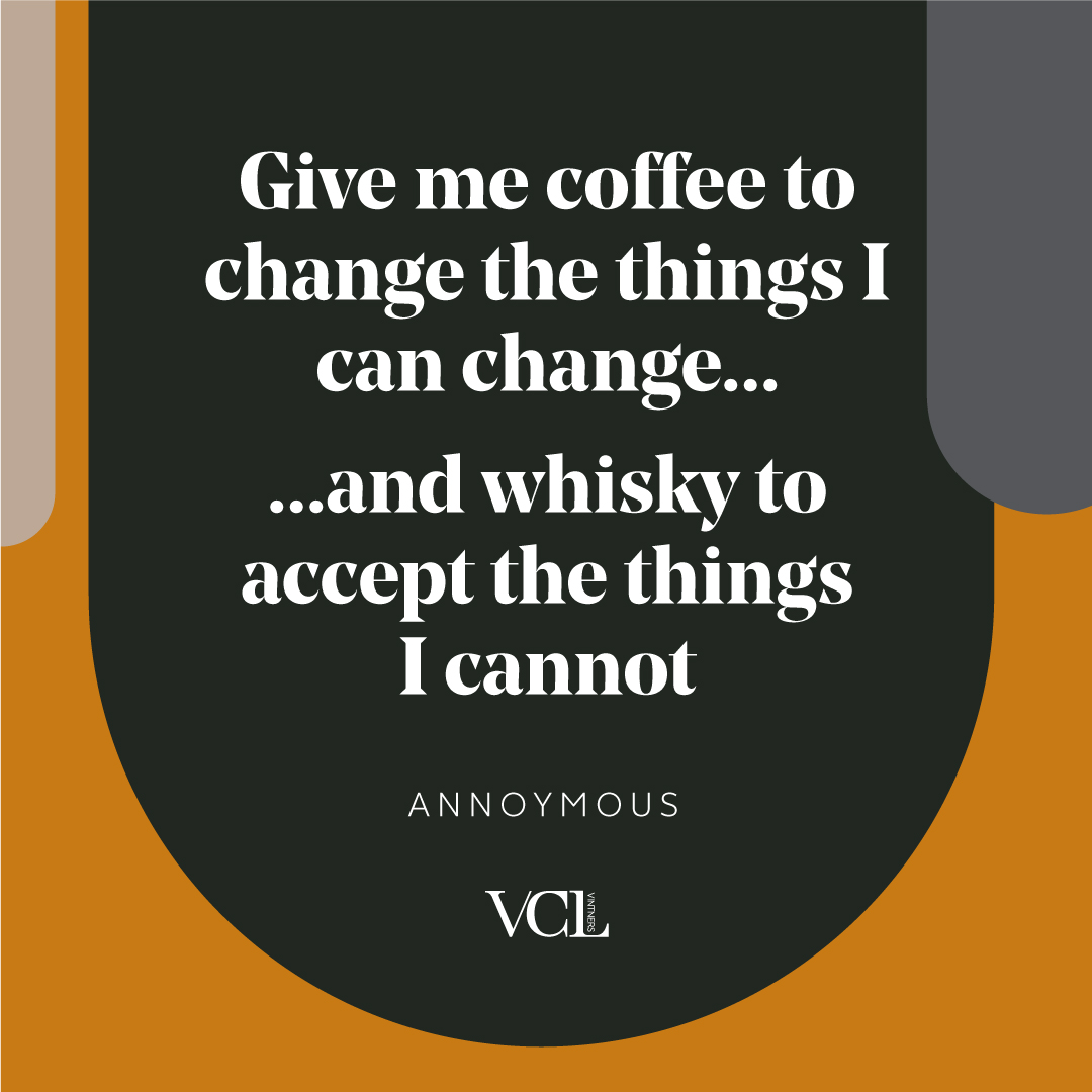 vcl_vintners's tweet photo. Give me coffee to change the things I can change...
And whisky to accept the things I cannot!

#whiskyquotes #acceptance #whiskymeme #whiskypuns #funnywhisky #whiskyinvestment #singlemalt #scotch #scotchwhisky #whiskymarket #rarewhisky https://t.co/HDPwpWgbwz