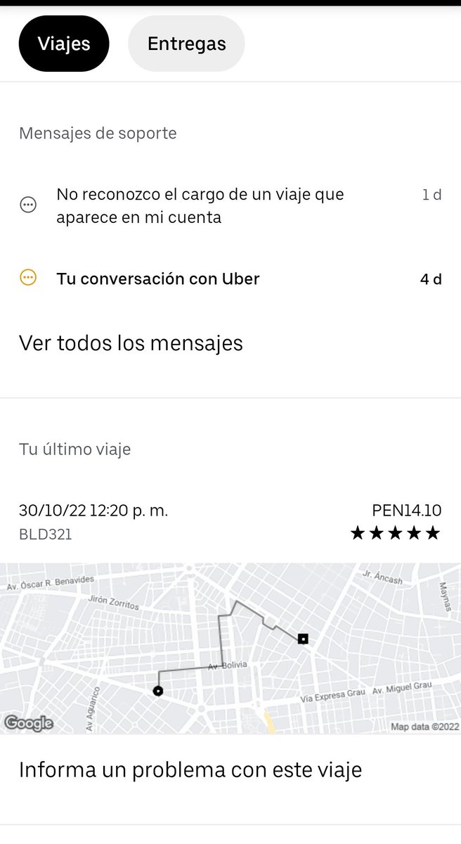 MontoyaCeshia's tweet photo. Cuidado con las estafas de Uber, por un viaje de 3km que según el recibo de Uber me ha cobrado 14.10 soles, me han descontado de mi cuenta 1257.70 soles. Uber no cuenta con una oficina o un área de soporte para el usuario, Uber no atiende mi reclamo.#uberperu #uberestafa #uber https://t.co/G1HQuvMYkh