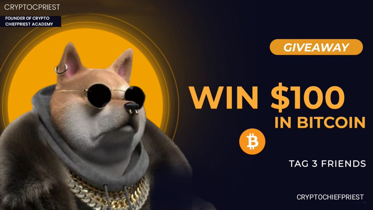 $100 giveaway to celebrate my 600sub.
To participate,
All you have to do is to follow 

@cryptomajor657
<a href="/CryptoCPriest/">Crypto Chiefpriest</a>

and tag 3 people not following us.
Winner would be picked.