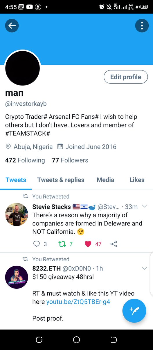 investorkayb's tweet image. Even if I don't win anything, I am still a lover and member of #Teamstack#. I am a Nigerian and I don't have cashapp