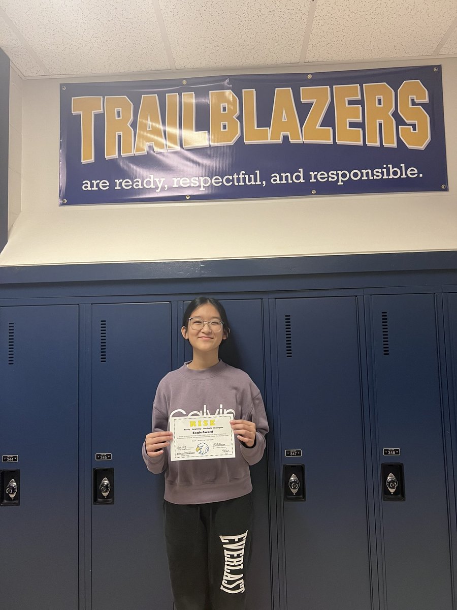 MrsWittman19's tweet photo. This weeks Eagles Rise Award winner!! Way to go, Hien!! 🦅 https://t.co/3dfzkkPe8t
