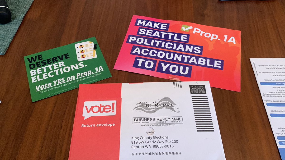 loganb's tweet photo. Pretty darn excited to be doing my civic duty and getting the option to improve accountability in our Seattle elections with Proposition 1A. https://t.co/km0sEczbmP