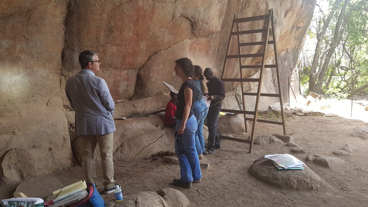 FranceZimbabwe's tweet photo. Meeting today in the Matopos with Dr Camille Bourdier and her partners on the archaeological project MATOBART dedicated to Rock Paintings @umr5608_traces @UzSec. France is fully commited in his partnership with Zimbabwe in Cultural Heritage. https://t.co/vfyh3x98C0