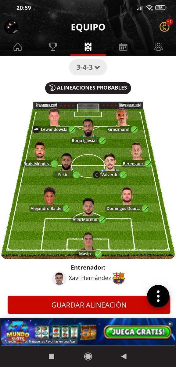 Y en <a href="/biwenger/">Biwenger Fantasy 🏆</a> voy con esto: Liga por comunidades Galicia y Liga Fantasy Carrasco 👇