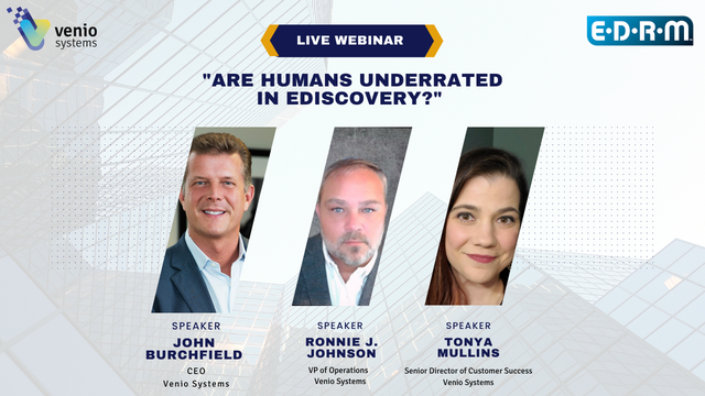 SAVE THE DATE! 

Join Venio and EDRM - Electronic Discovery Reference Model on December 2nd for their webinar "Are humans underrated in eDiscovery?"

Book your seat today!- veniosystems.info/3T8mVYx

#veniosystems #ediscovery #artificialintelligence