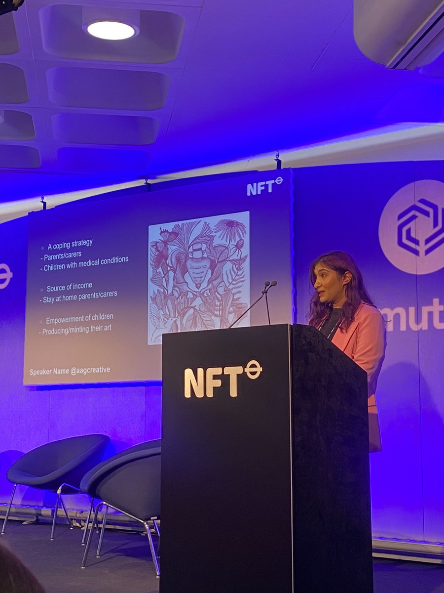 I first heard @aagcreative speak on spaces earlier this year. She has been an inspiration since day one and today she smashed it at #NFTLondon2022